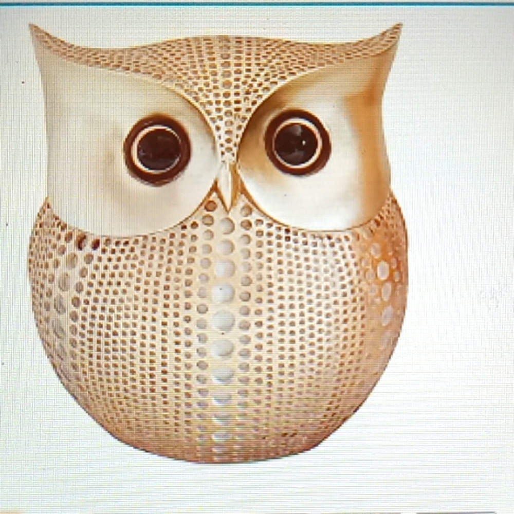 Lovely golden owl accent  piece & coin bank NWT!